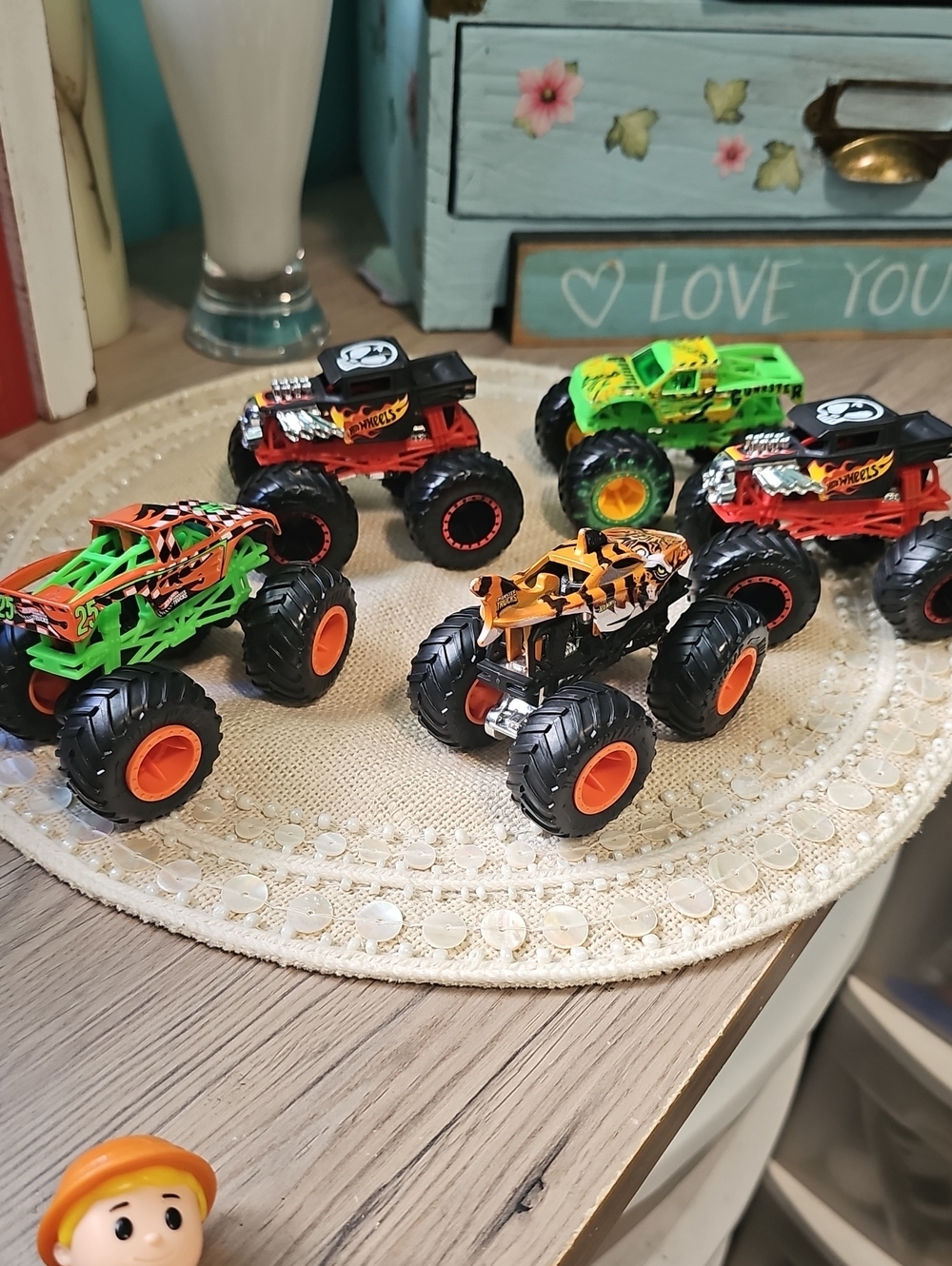 Set Of 5 Monster Truck Toy Set - Orange, Green, Black